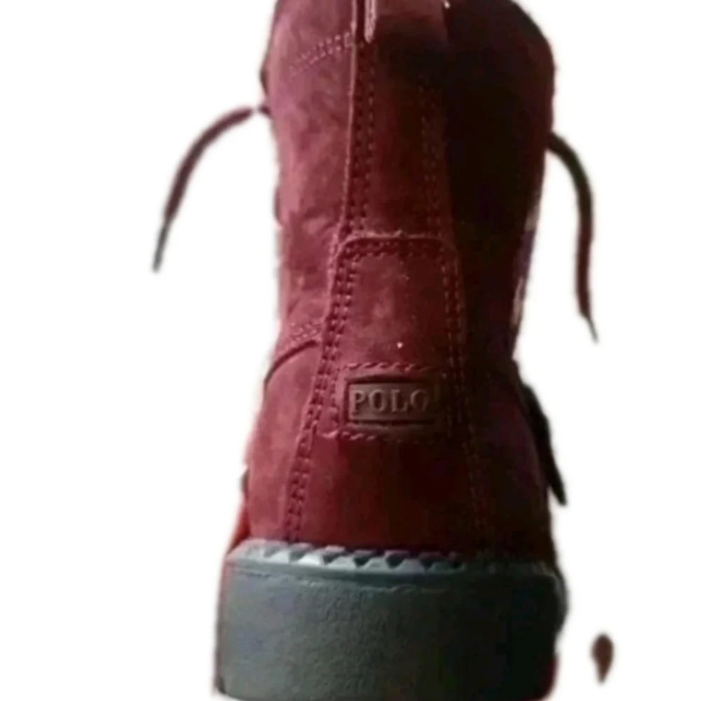 Ralph Lauren Kids Burgundy Ranger HI II Ski Polo Bear Suede Boots 10